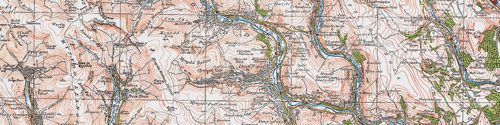 Old map of Blaen Clydach in 1922