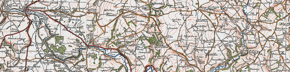 Old map of Blaen-pant in 1923