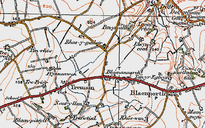 Old map of Blaenannerch in 1923