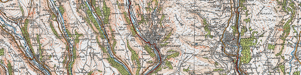 Old map of Blaenau-Gwent in 1919