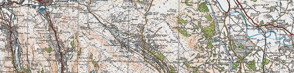 Old map of Blaenavon in 1919