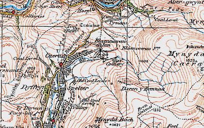 Old map of Blaencaerau in 1923