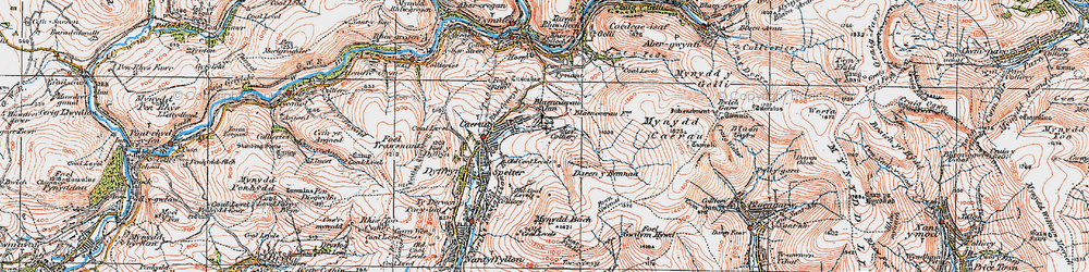 Old map of Bryn Siwrnai in 1923