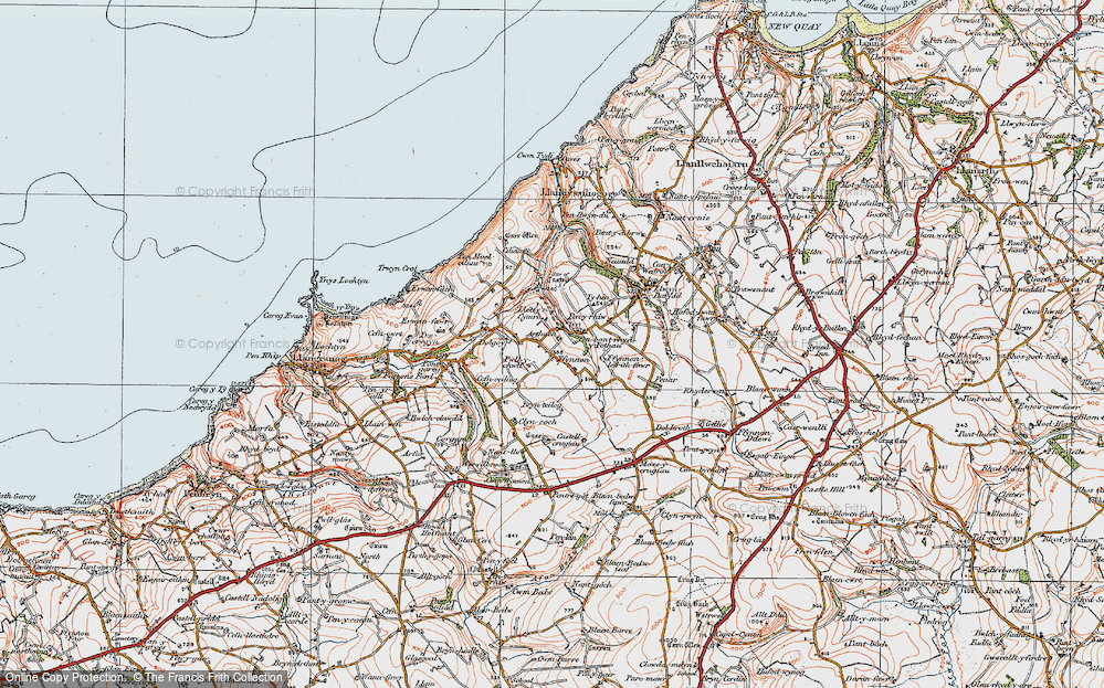 Old Map of Historic Map covering Brynteilog in 1923