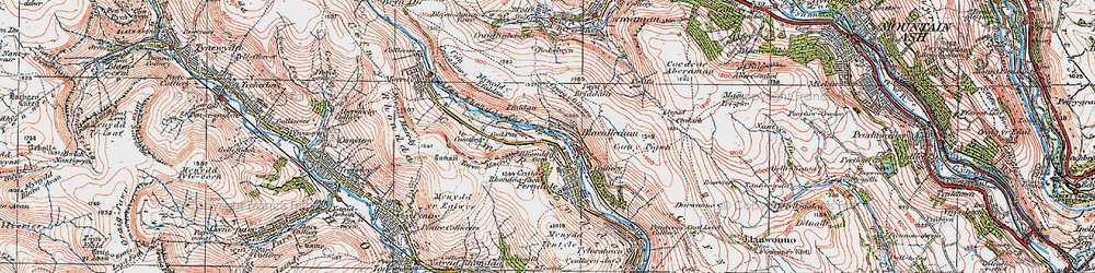Old map of Blaenllechau in 1923