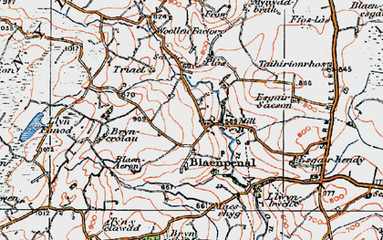 Old map of Blaenpennal in 1923