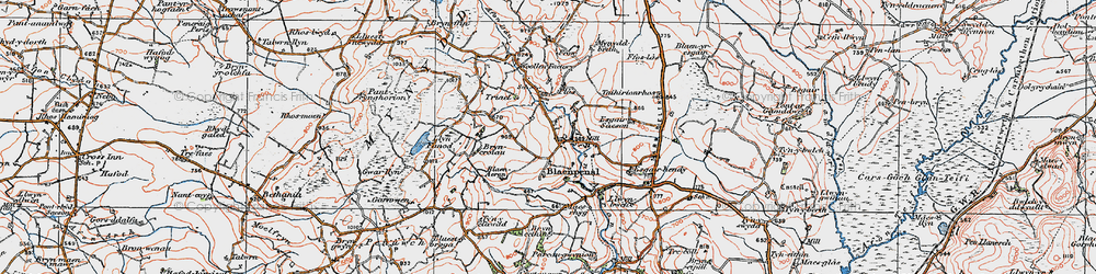 Old map of Bryncroiau in 1923