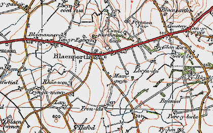 Old map of Blaenporth in 1923