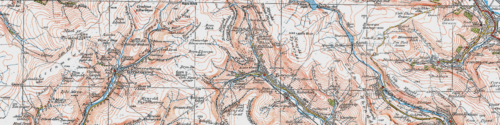 Old map of Bryn Llynwyn-ddwr in 1923