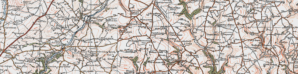 Old map of Blaendyflin in 1922