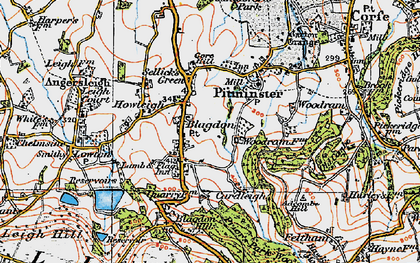 Old map of Blagdon Hill in 1919