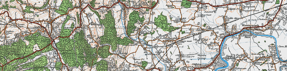 Old map of Blaisdon in 1919