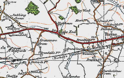 Old map of Blake End in 1919