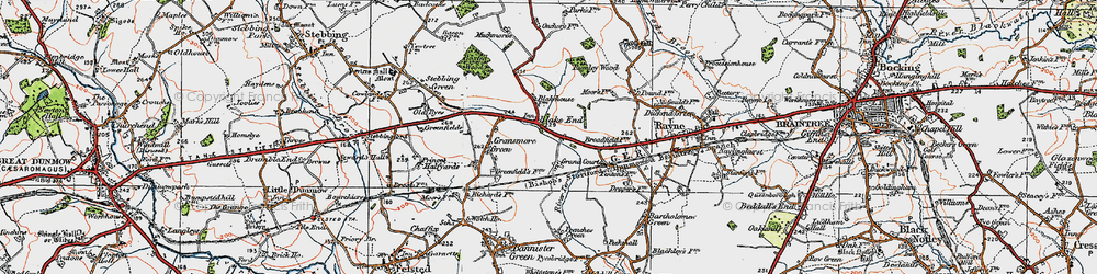 Old map of Blake End in 1919
