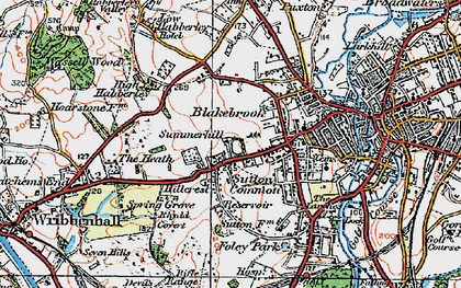 Old map of Blakebrook in 1921