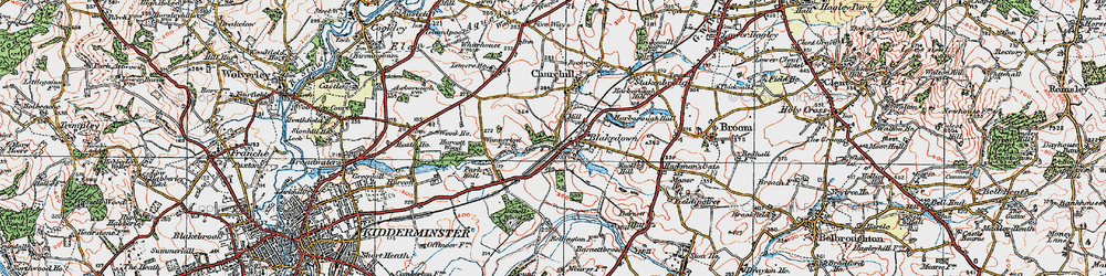 Old map of Blakedown in 1921