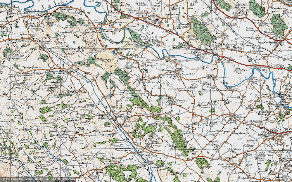 Old Map of Historic Map covering Blakemere Hill Wood in 1920