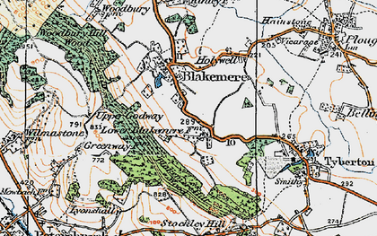 Old map of Blakemere Hill Wood in 1920