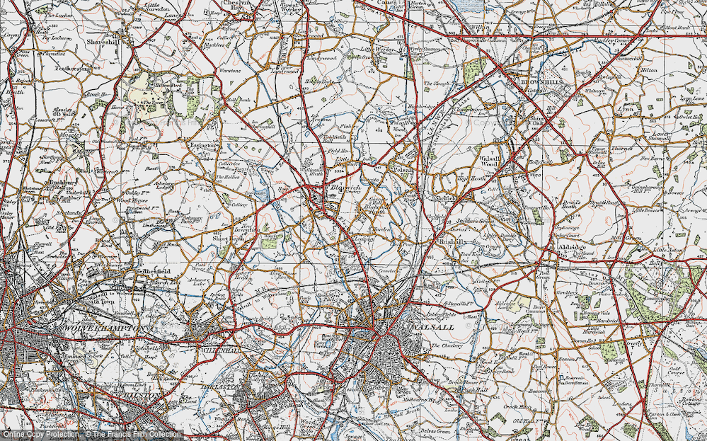 Old Map of Blakenall Heath, 1921 in 1921