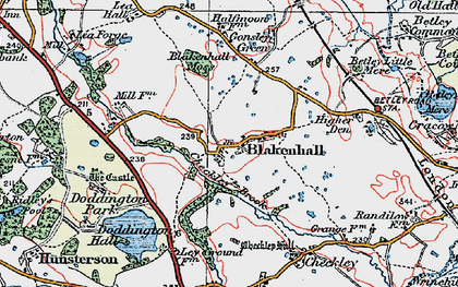 Old map of Blakenhall Moss in 1921