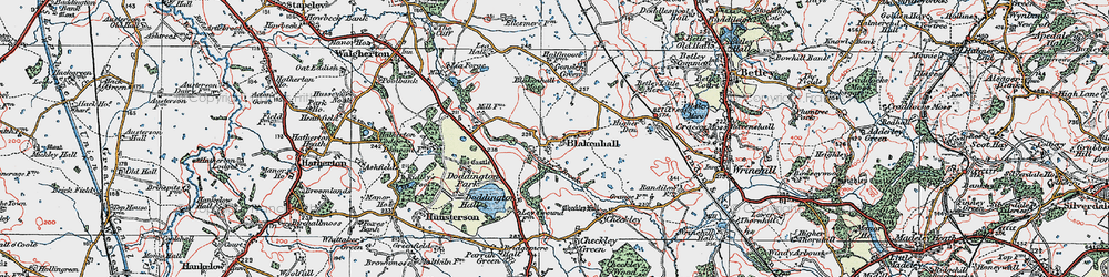 Old map of Blakenhall Moss in 1921