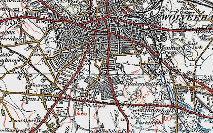 Old map of Blakenhall in 1921