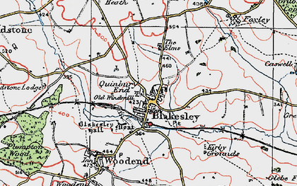 Old map of Blakesley in 1919