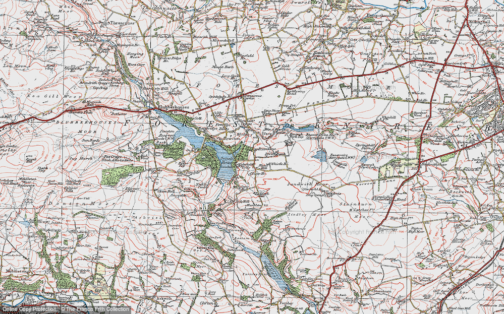 Old Map of Historic Map covering Bramelane in 1925