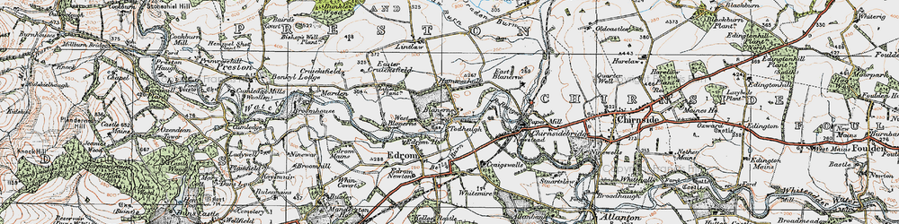 Old map of Lintlaw Burn in 1926
