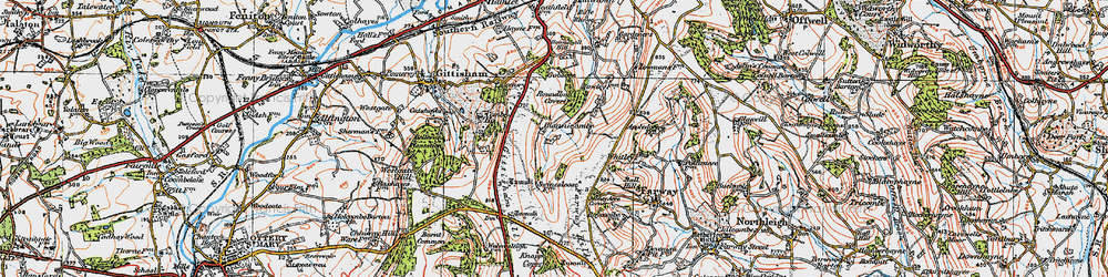 Old map of Blannicombe in 1919