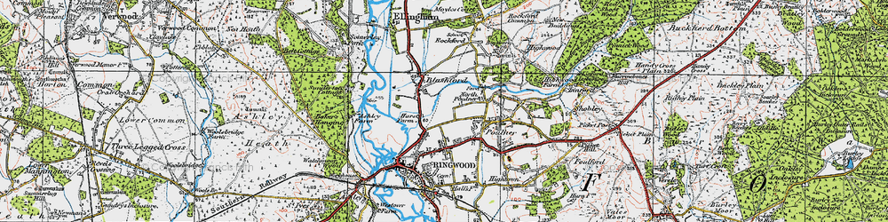 Old map of Blashford in 1919