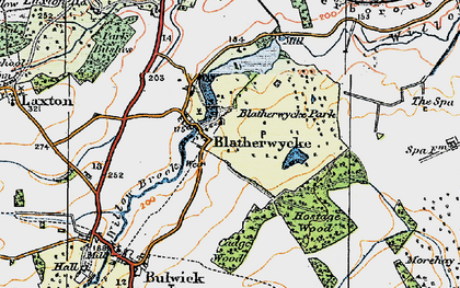 Old map of Blatherwycke Lake in 1922