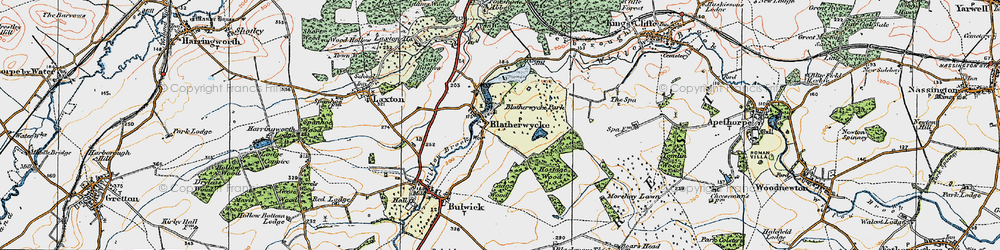 Old map of Blatherwycke Lake in 1922