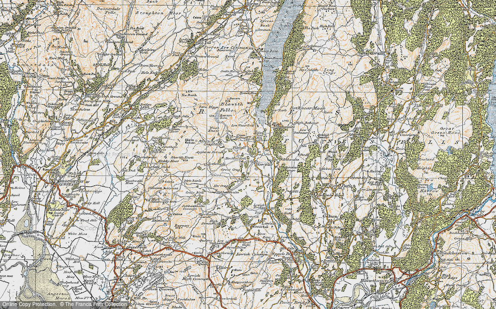 Old Map of Historic Map covering Blawith Knott in 1925