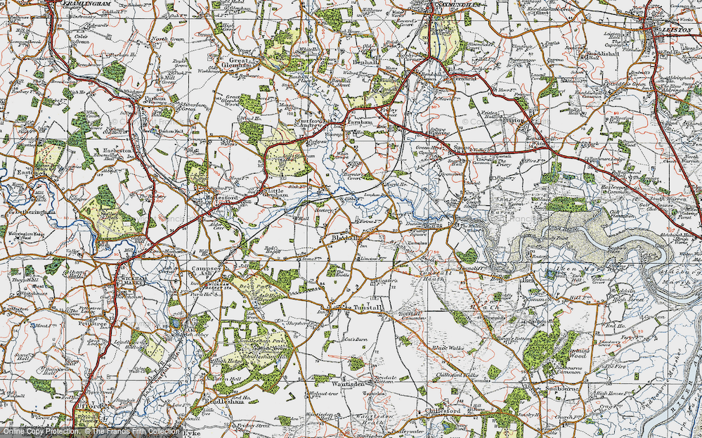Old Map of Historic Map covering Burnter's Covert in 1921