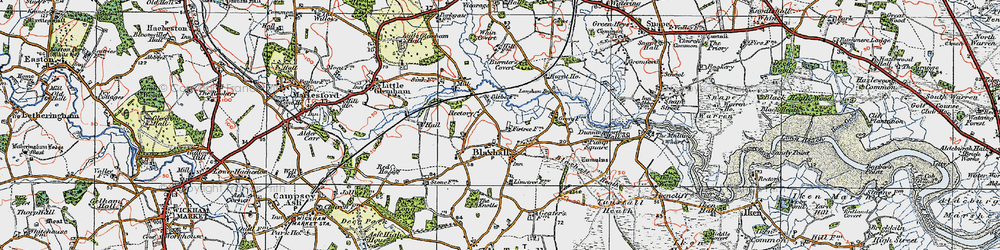 Old map of Blaxhall in 1921