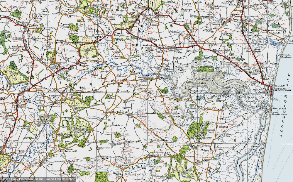 Old Map of Historic Map covering Tunstall Forest in 1921