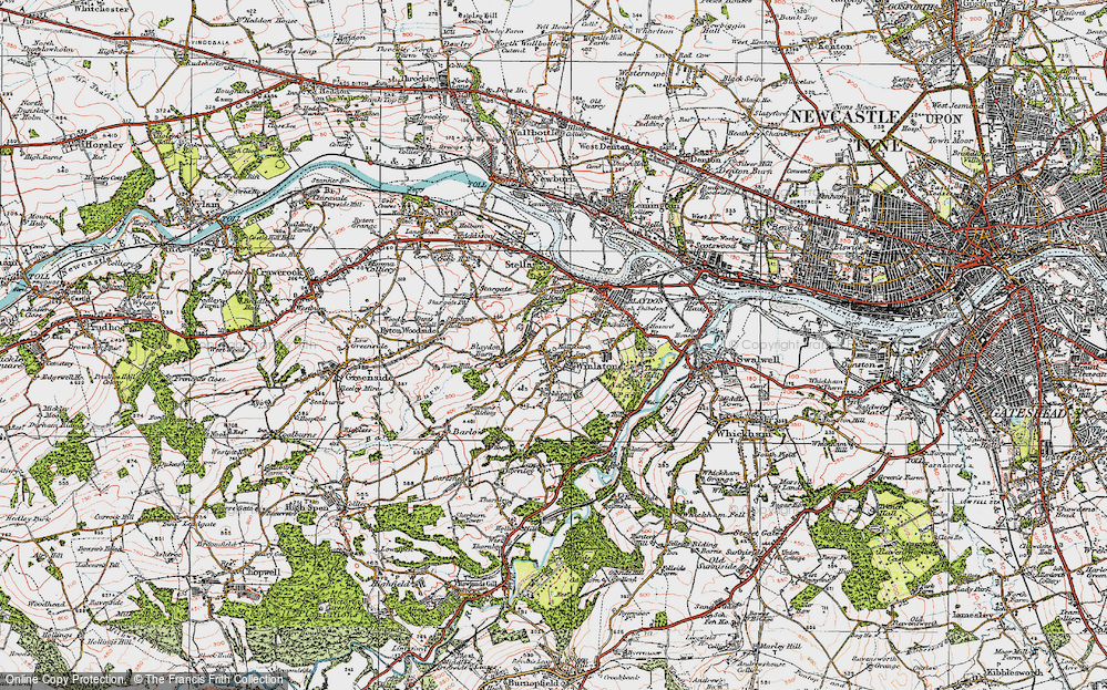 Old Map of Blaydon, 1925 in 1925