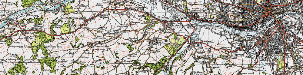 Old map of Blaydon in 1925