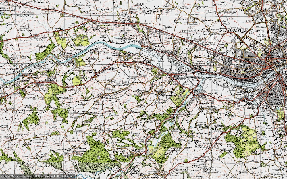 Old Map of Blaydon Burn, 1925 in 1925