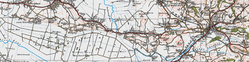 Old map of Bleadney in 1919