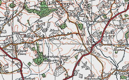 Old map of Bleak Acre in 1920