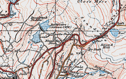 Old map of Bleak Hey Nook in 1924