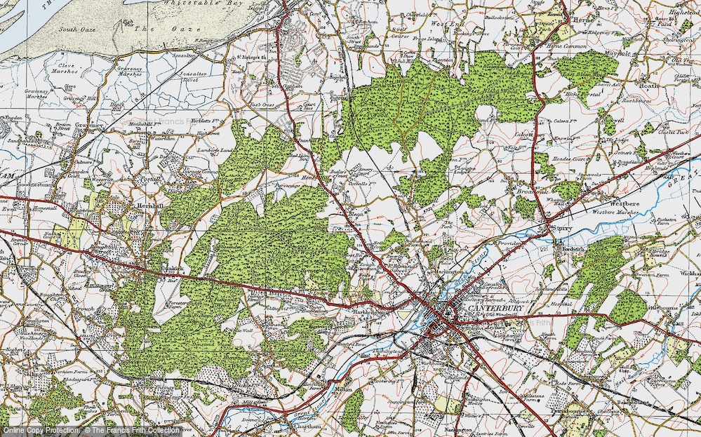Old Map of Blean, 1920 in 1920