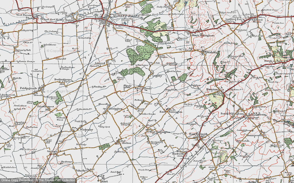 Old Map of Bleasby, 1923 in 1923