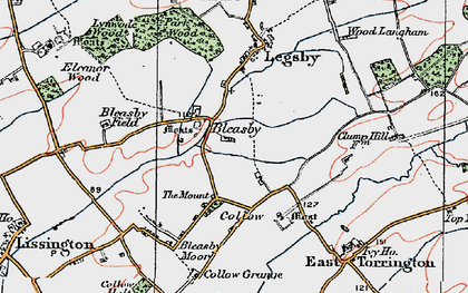 Old map of Bleasby in 1923