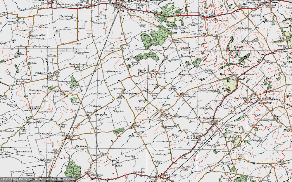 Old Map of Historic Map covering Bleasby Field in 1923