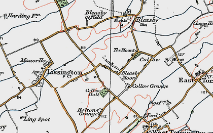 Old map of Bleasby Moor in 1923