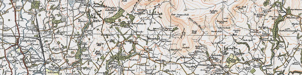 Old map of Blindhurst Fell in 1924