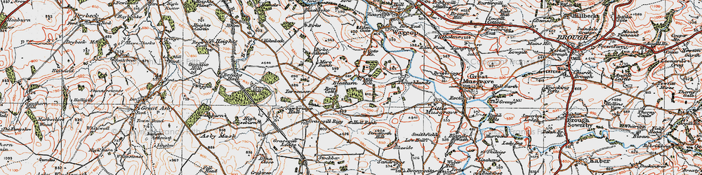 Old map of Grassgill Rigg in 1925